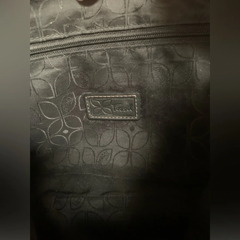 Vintage Black Leather Fossil Shoulderbag